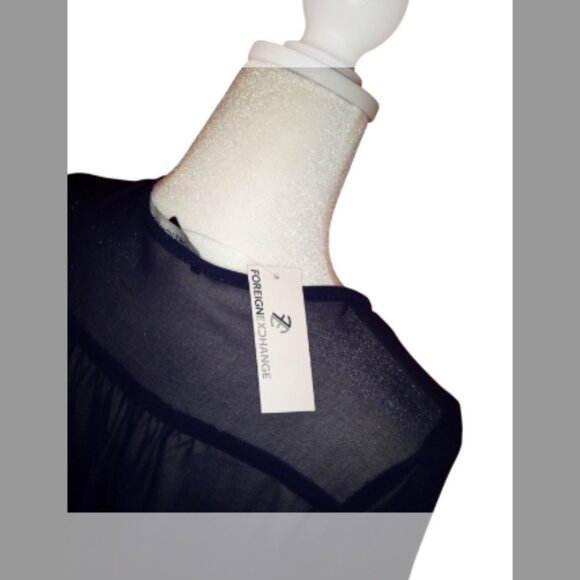 Women's Sheer Foreign Exchange Blouse - Picture 3 of 6